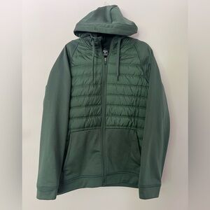 Men’s Nike Puffer Jacket - Green, Hood, Size L